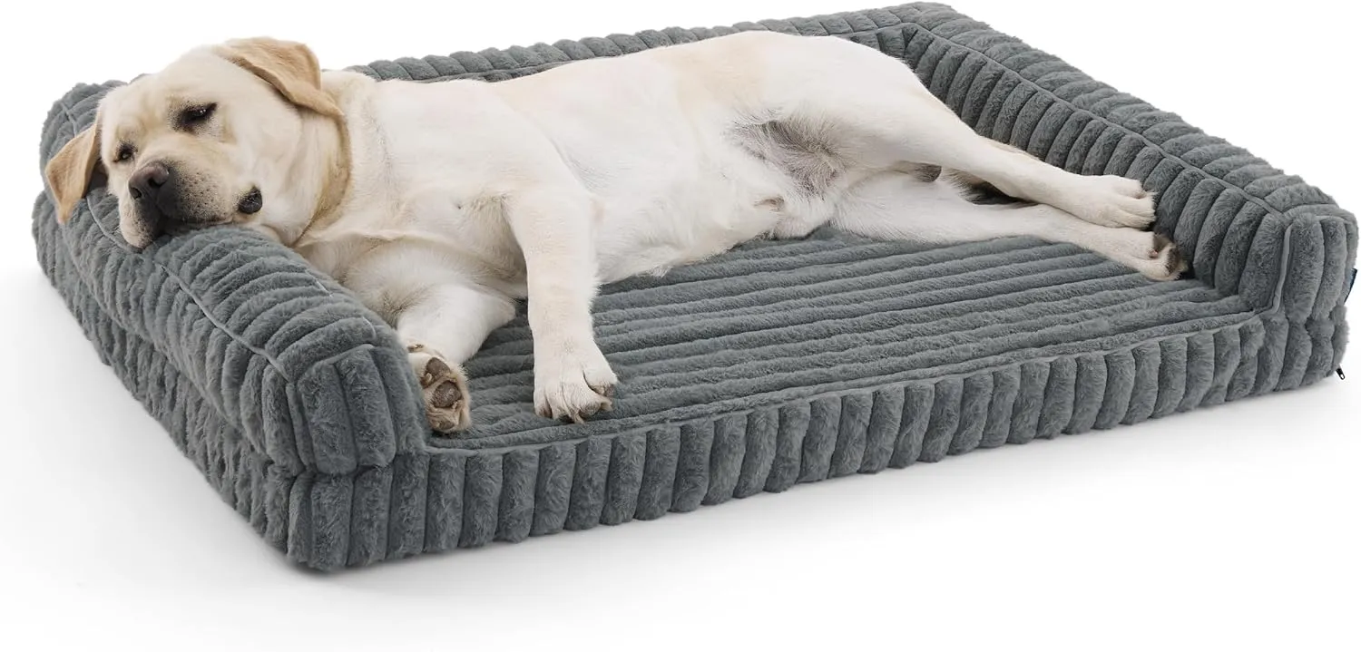 BEDSURE orthopädisches Hundebett Grosse Hunde - 114x81x17.5cm wasserdichtes Hundesofa mit Memory-Schaum & Eierkarton-Sc…