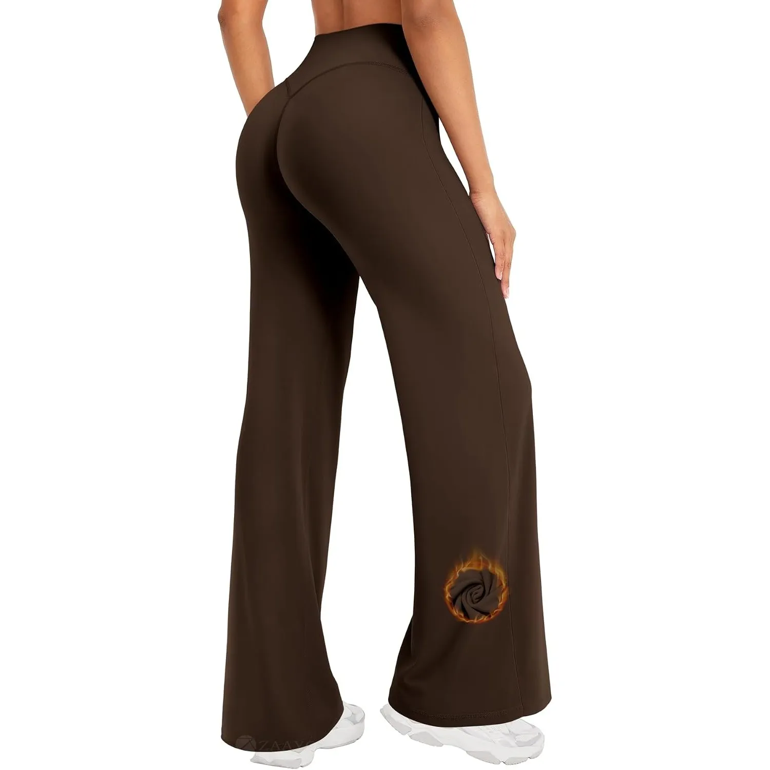 ZAAYO Nahtlose Straight Leggings Damen Flared Legging Yoga Hosen Gym Pant
