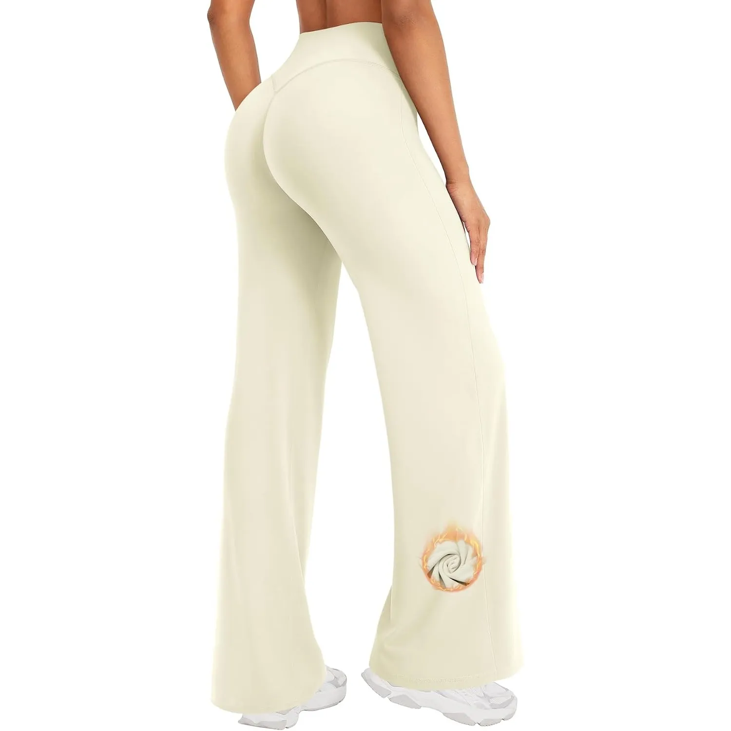 ZAAYO Nahtlose Straight Leggings Damen Flared Legging Yoga Hosen Gym Pant