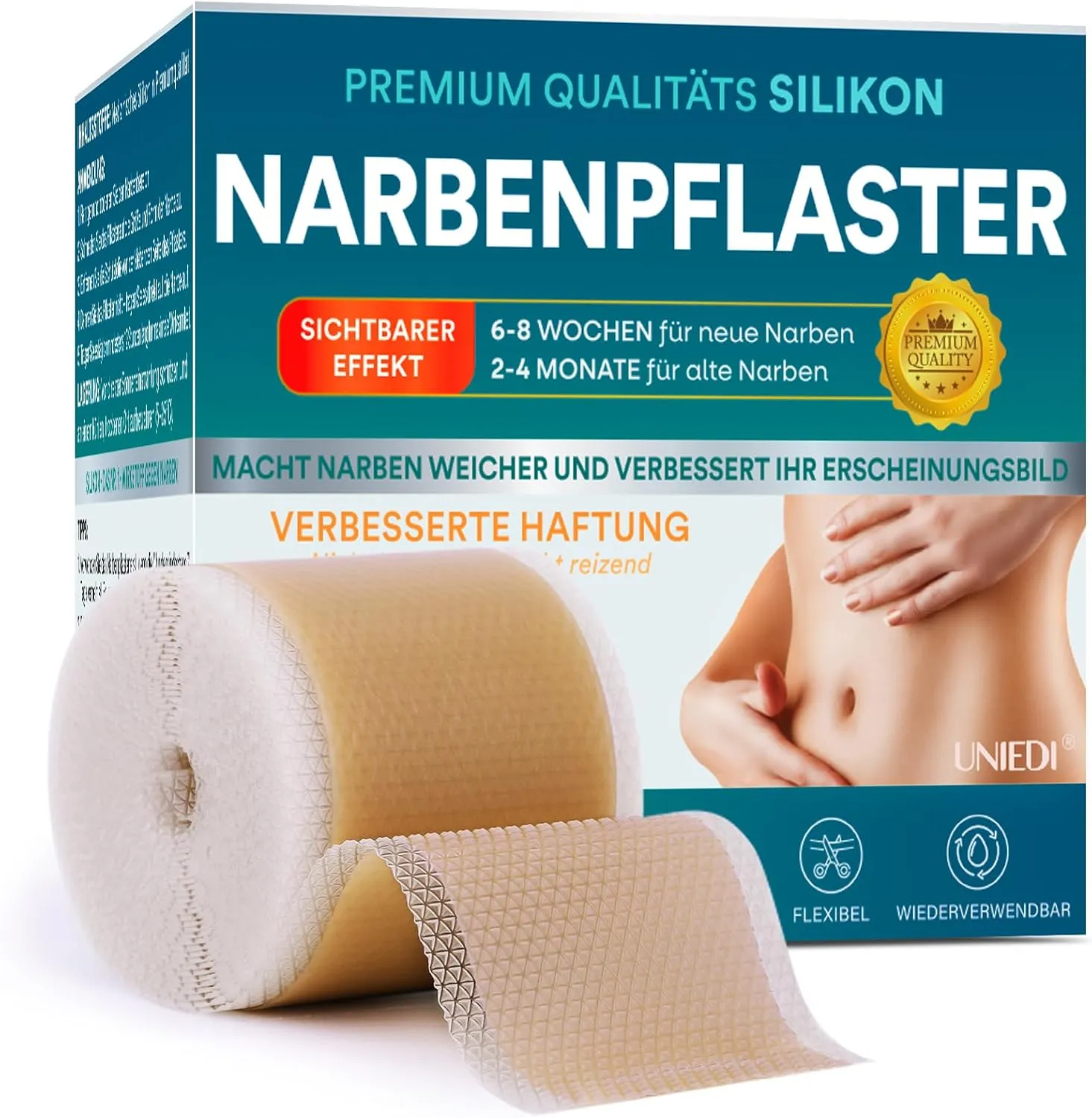 Narbenpflaster, Narbenroller(4cmx300cm) Narbenpflege, Silikonpflaster für Narben, Silikon Narbenpflaster für C-Sektion,…