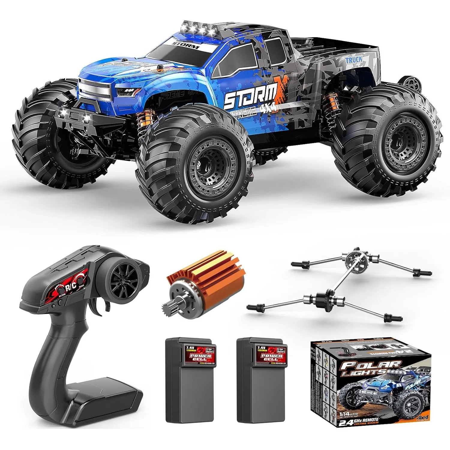 Ferngesteuertes auto erwachsene &Jungen 1:14 All Terrain Offroad Monstertruck, 4WD RC Auto 40 km/h, Wasserdichtes RC Fa…