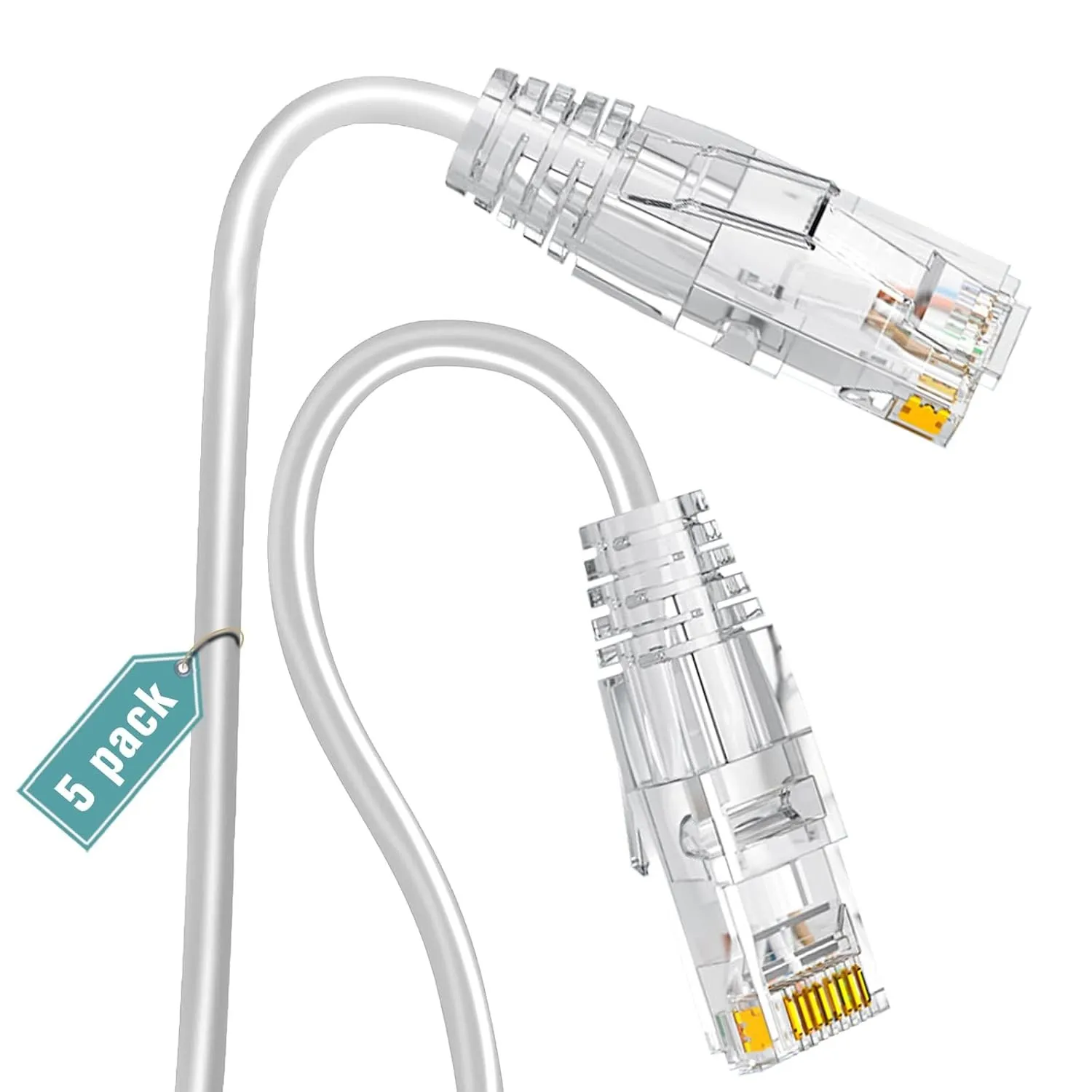 Ercielook Cat6a Patchkabel 1,5m (5 Stück), 10Gbps 550MHz Kupfer LAN Kabel