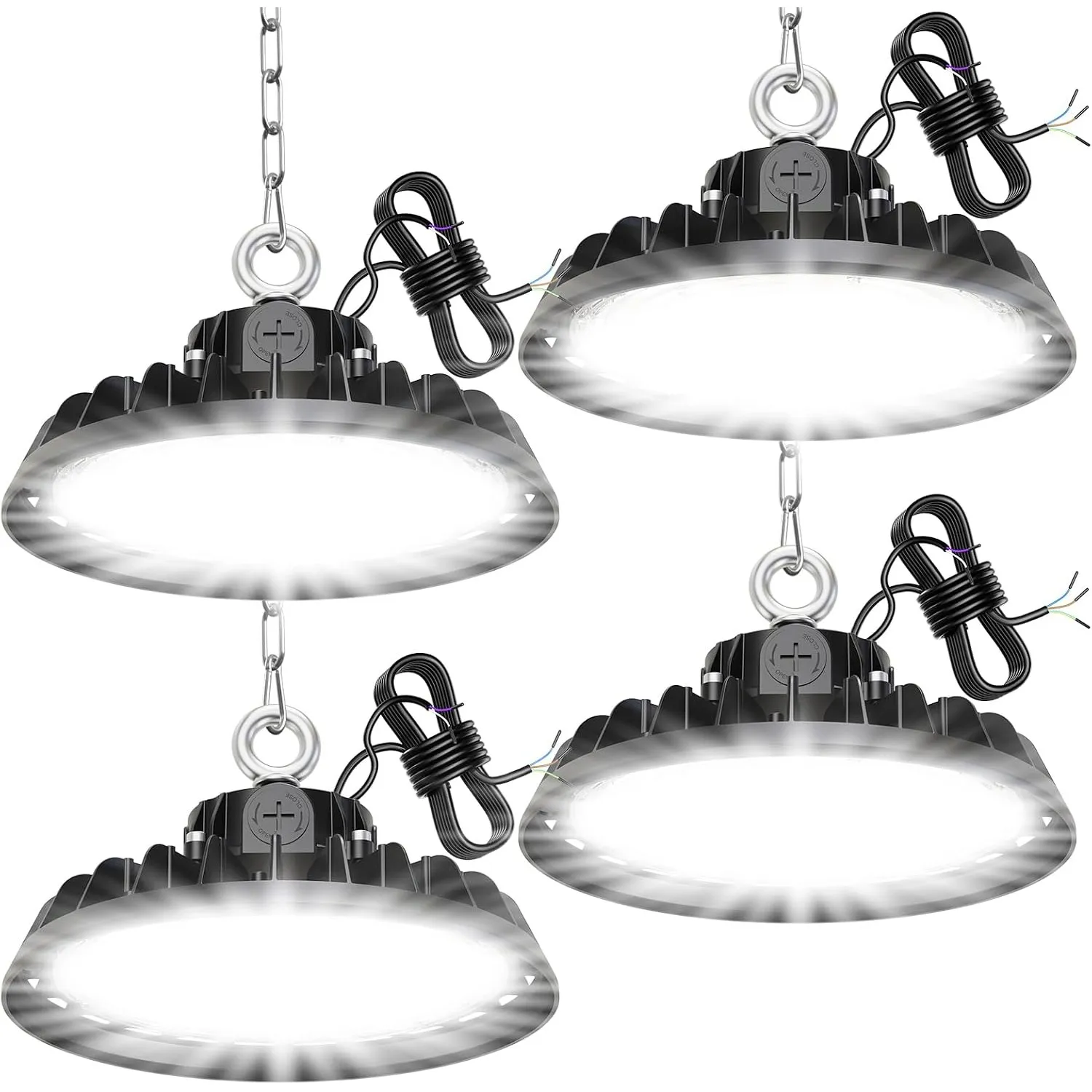 4 Stück 200W UFO LED Hallenstrahler 34000LM Deckenleuchte 6000K