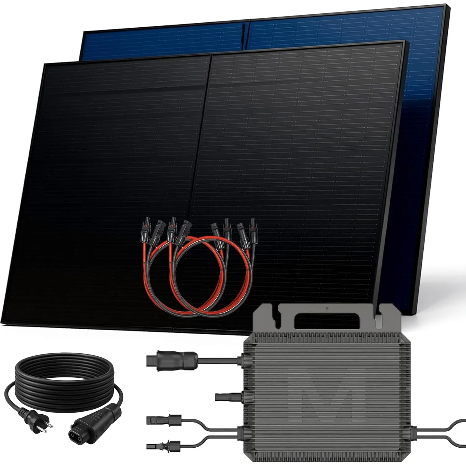 SUNNIVA 1000W Balkonkraftwerk BIFAZIAL FULLBLACK komplett Steckdose MARSTEK 800W Wechselrichter, PV Solaranlage, 2x 500…
