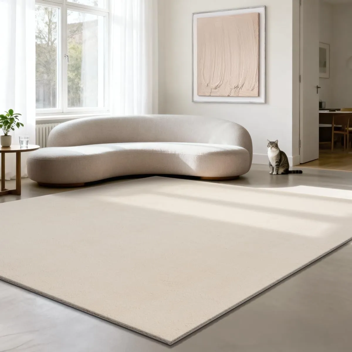 the carpet Relax Moderner Flauschiger Kurzflor Teppich, Anti-Rutsch Unterseite, Waschbar bis 30 Grad, Super Soft, Fello…