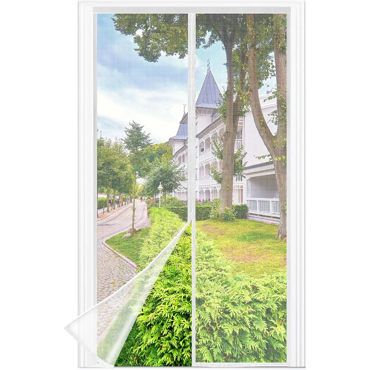 Fliegengitter Balkontür Magnet, 85 * 210cm Stärkere Magneten Fliegengitter Tür,3.8cm Breites Klettband, Fliegengittertü…