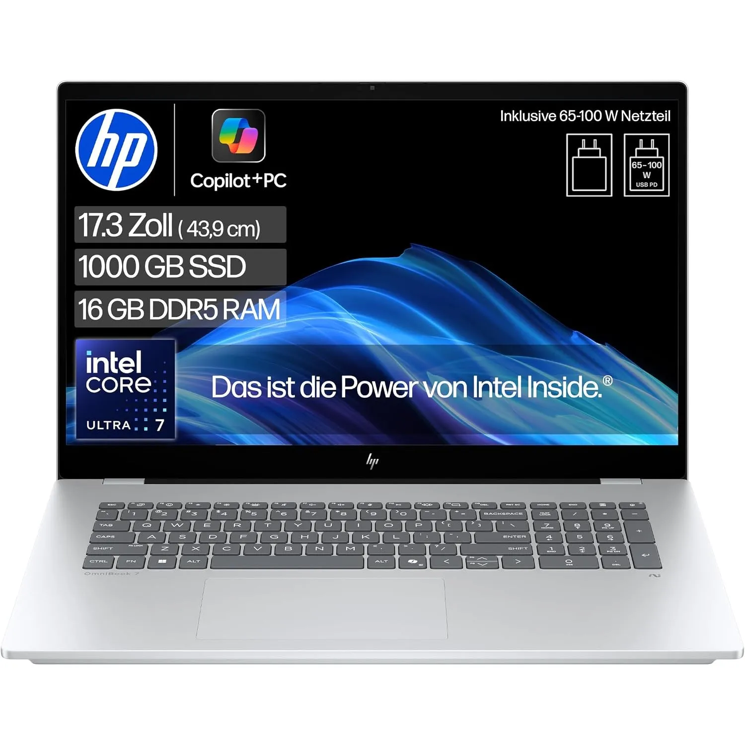 HP OmniBook 7, 17,3" FHD Touch, Intel Core Ultra 7, 16GB RAM, 1TB SSD