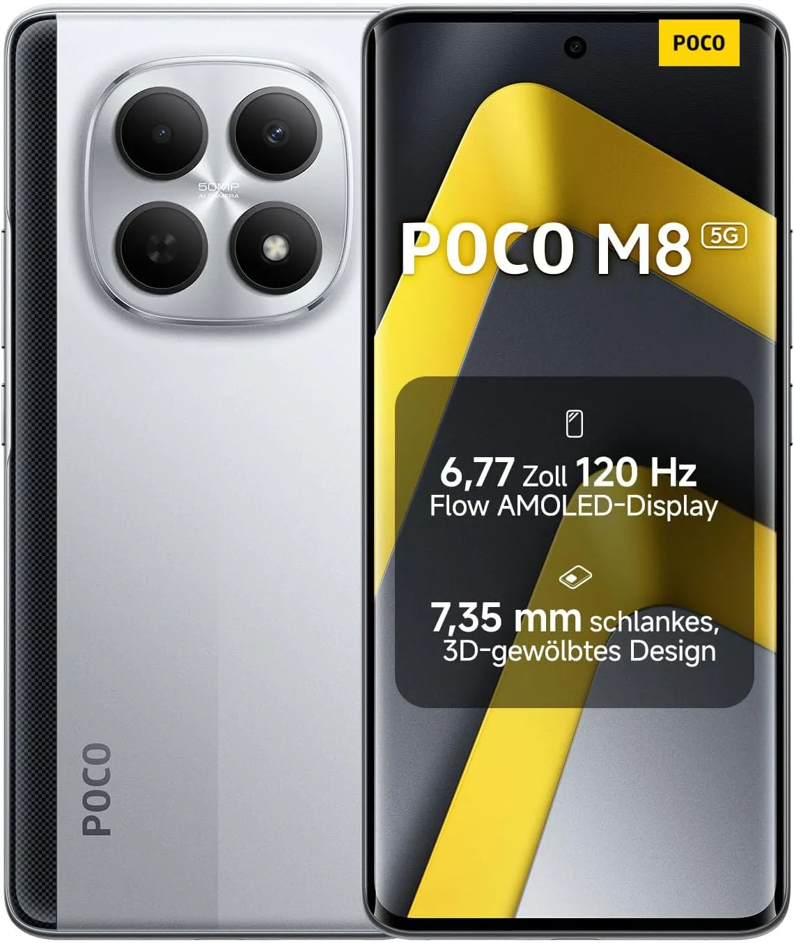XIAOMI Poco M8 5G Smartphone, 8 GB RAM + 256 GB Speicher, 6,77" 120 Hz Flow AMOLED Display, Snapdragon® 6 Gen 3, 50 MP …