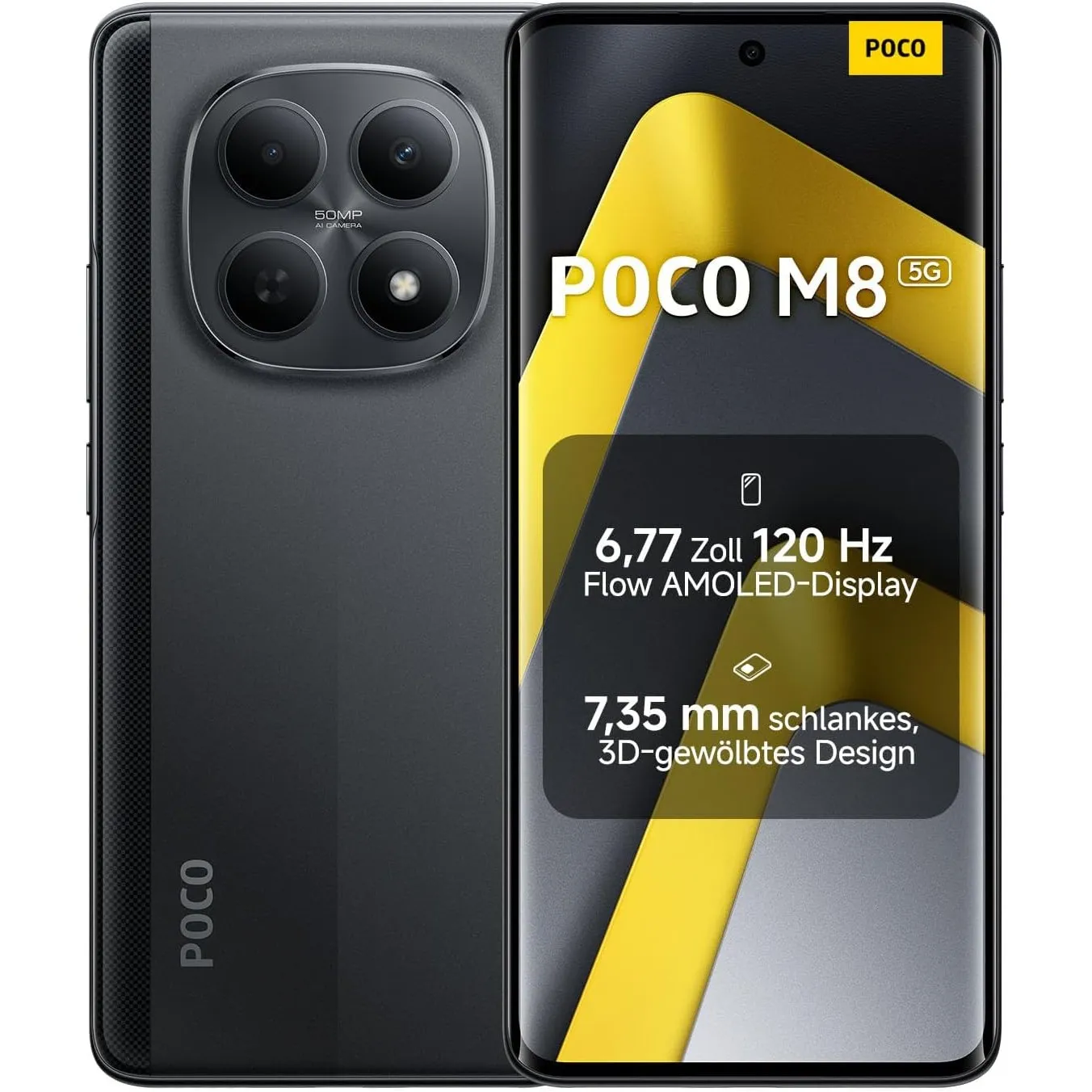 XIAOMI Poco M8 5G Smartphone, 8 GB RAM + 256 GB Speicher, Handy mit Android, 6,77" 120 Hz Flow AMOLED Display, 50 MP KI…