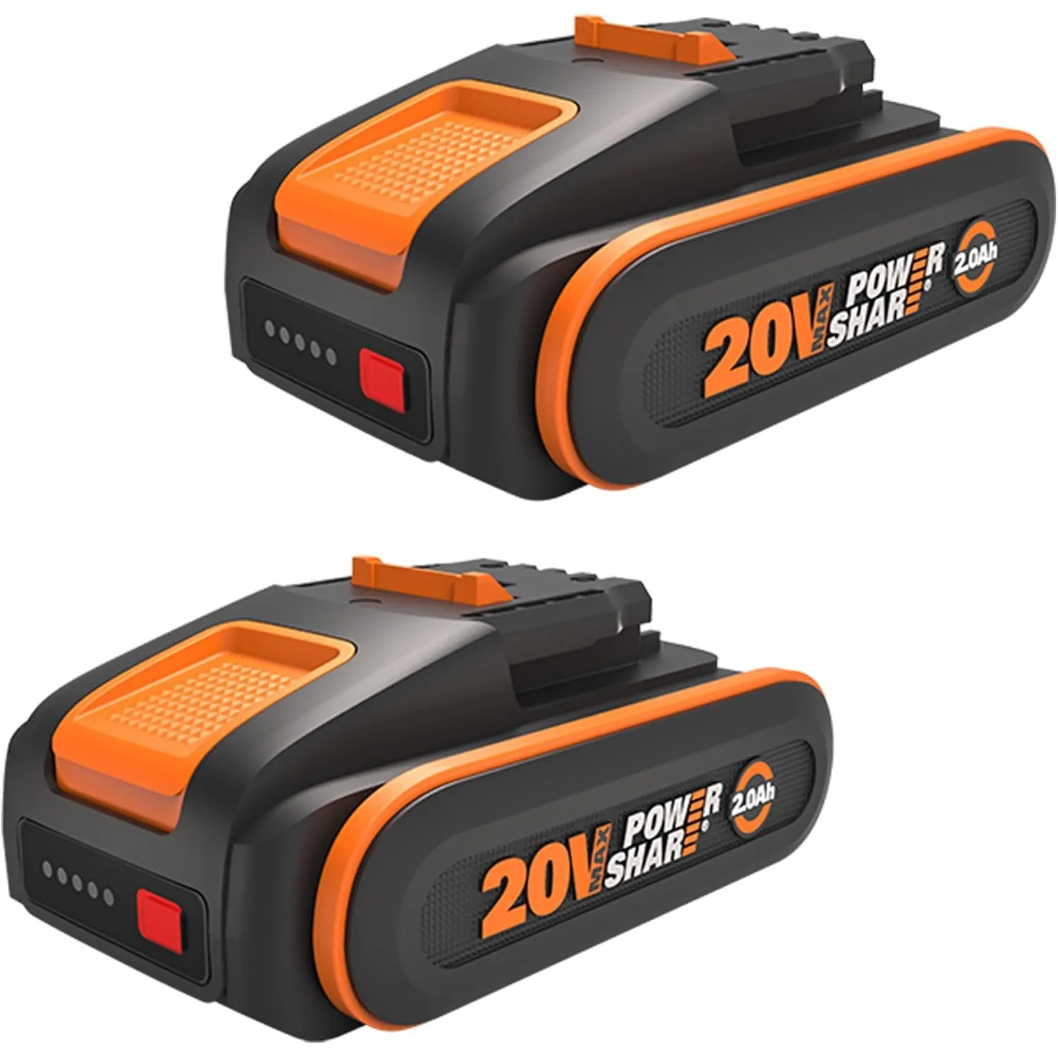 WORX WA3639.2 Original PowerShare Akku 20V 2 STK. Set, 2000mAh Li-Ion | Kompakter Akku mit Sicherheit & längerer Laufze…
