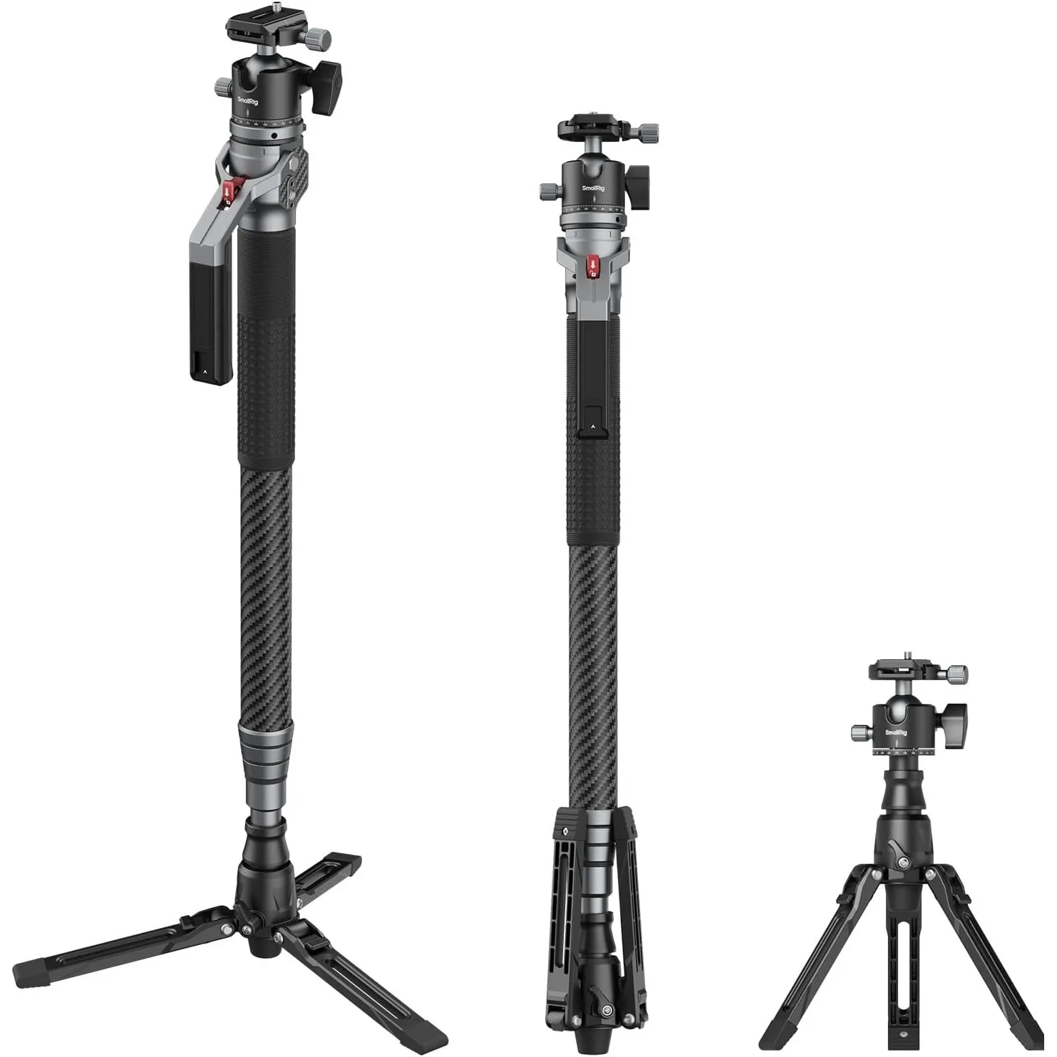 SMALLRIG 166,5 cm / 65,6" Carbonfaser-Einbeinstativ for Camera, Kamera-Einbeinstativ mit Einem Packmaß von 68cm / 26,8"…