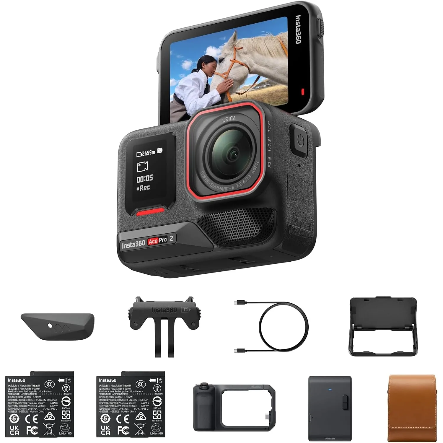Insta360 Ace Pro 2 Flash Print-Bundle - 8K Action-Cam mit Leica Objektiv