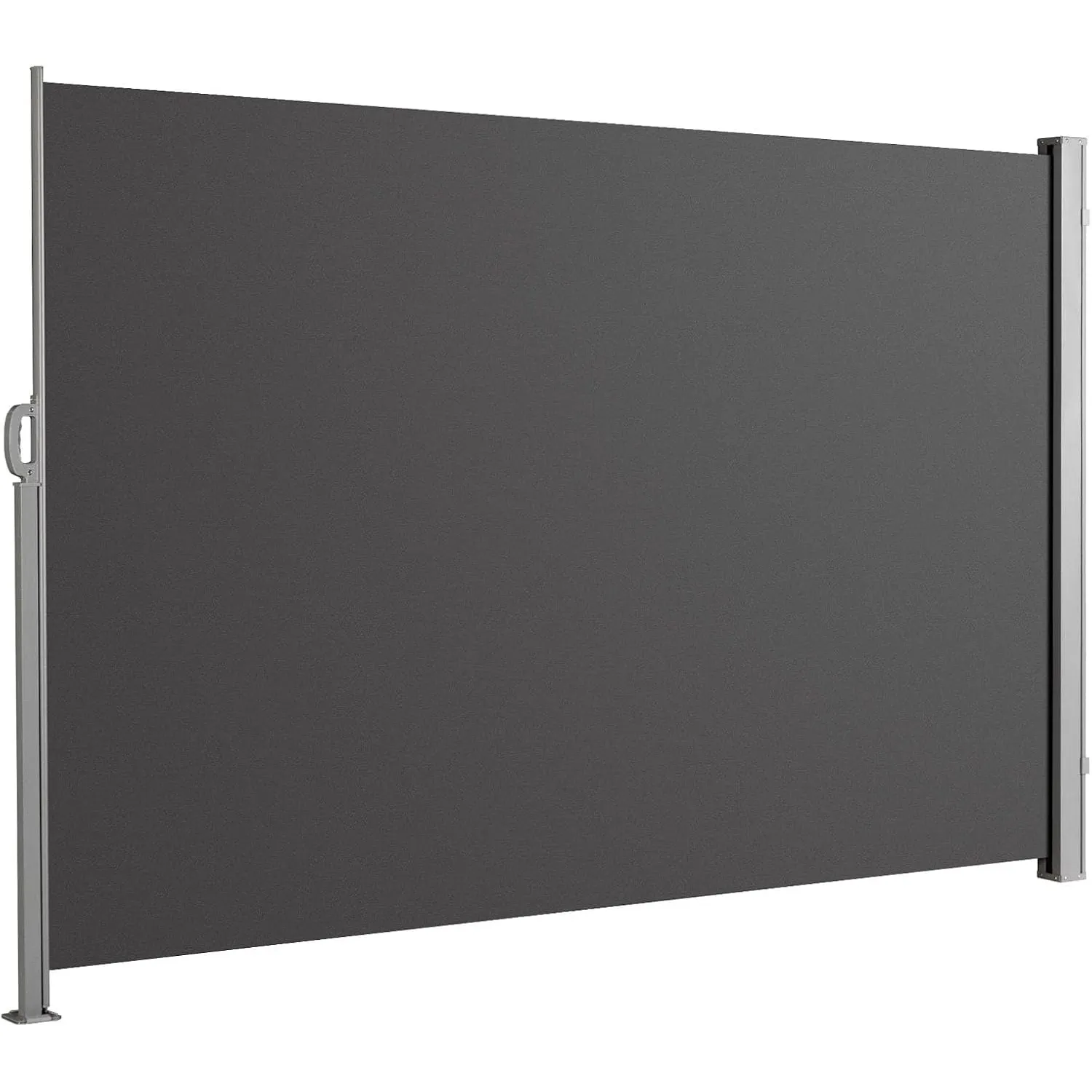 Floordirekt Seitenmarkise aus Aluminium, 180x350cm Anthrazit - ausziehbarer Sicht- & Sonnenschutz für Balkon & Terrasse…