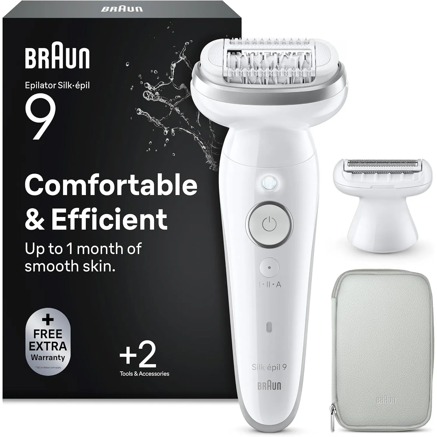 Braun Epilierer Damen Silk·épil 9, Ladyshaver, Wasserdicht, 9-041, Silber