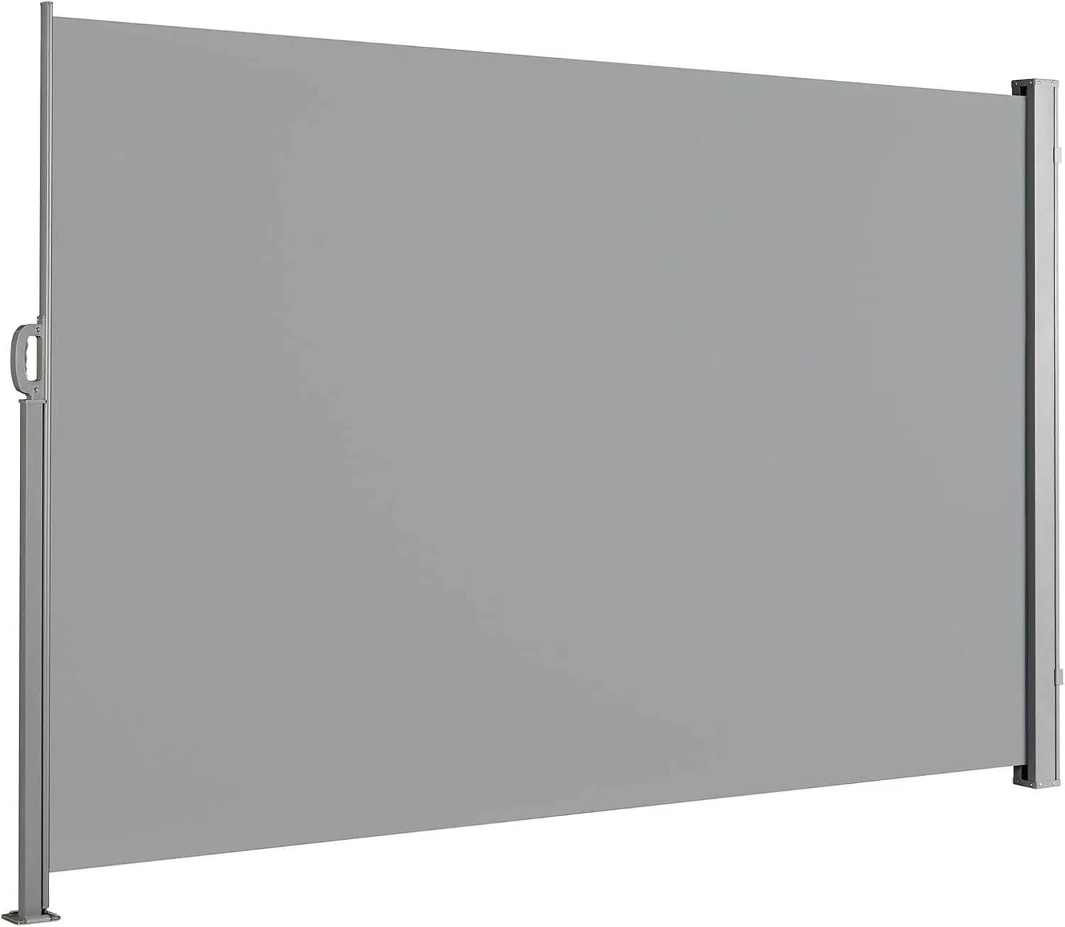Floordirekt Seitenmarkise aus Aluminium, 140x300cm Hellgrau - ausziehbarer Sicht- & Sonnenschutz für Balkon & Terrasse,…