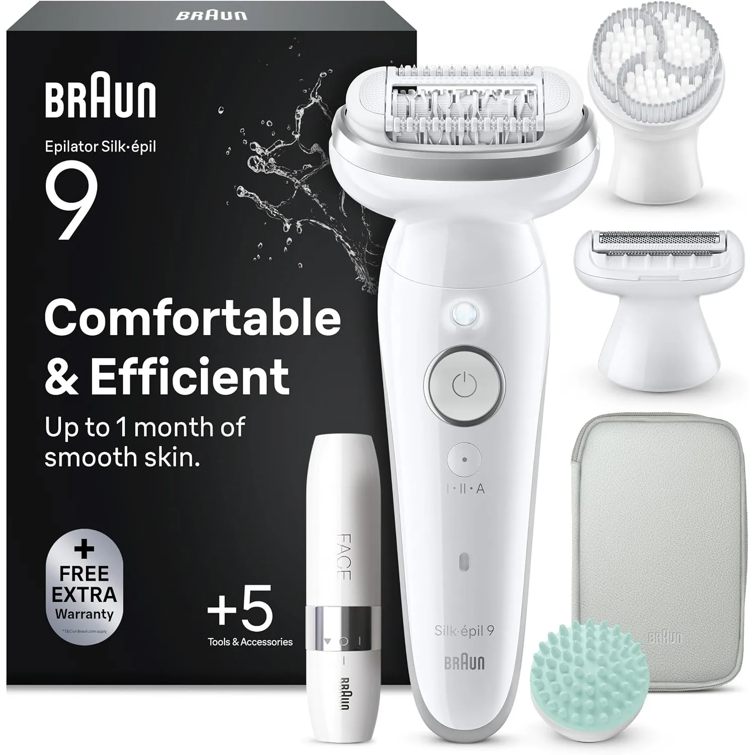Braun Epilierer Damen Silk·épil 9 SkinSpa, Ladyshaver, 9-381, Silber