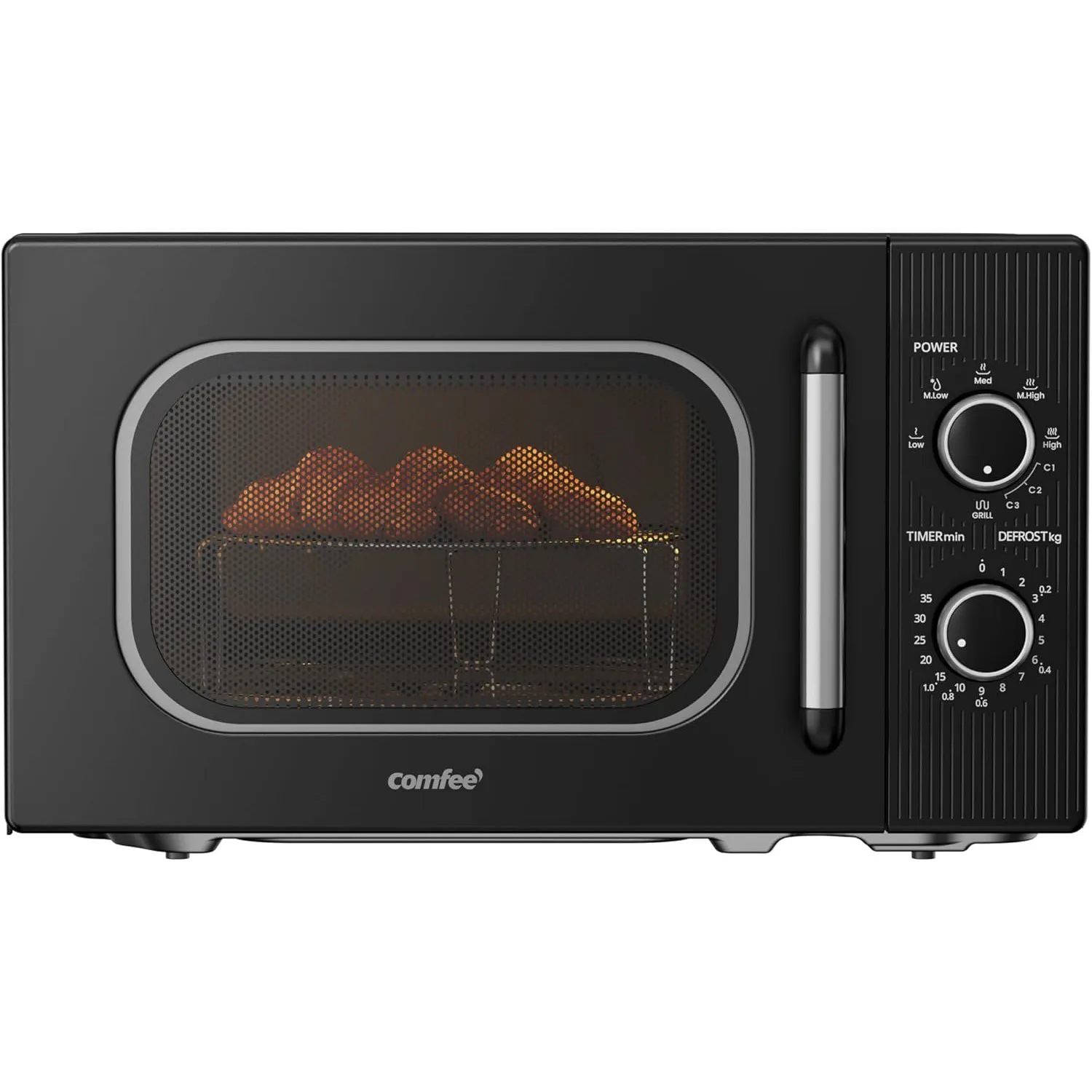 COMFEE' CMO-MG202NC(BK) Mikrowelle mit Grill, 20 Liter, Mikrowelle 700 W, Grill 1000 W, 5 Leistungsstufen, Grillfunktio…
