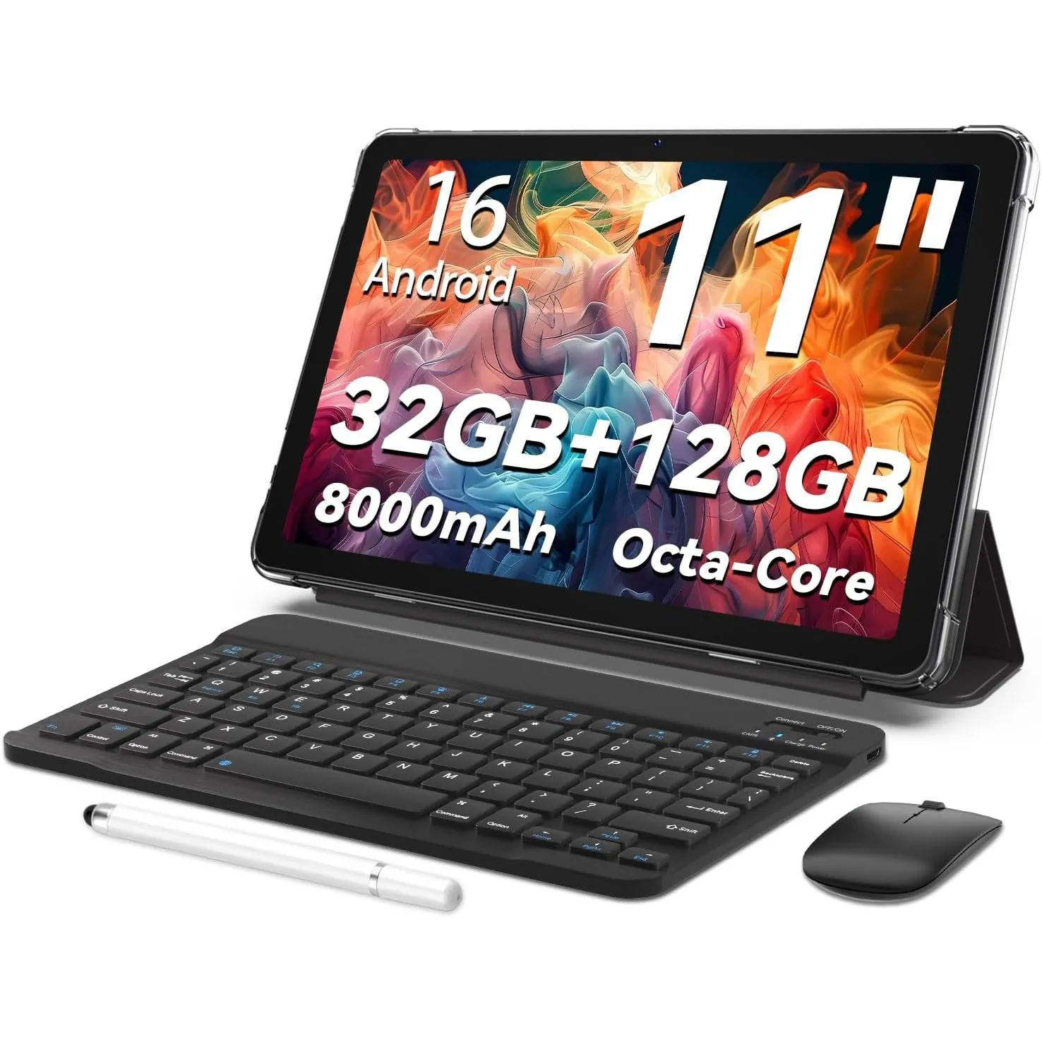 TUOHAITIME Android 16 Tablet, 11Zoll Tablet, 32GB+128GB 1 TB erweiterbar, Produktivitäts-Bundle mit Tastaturhülle, Eing…
