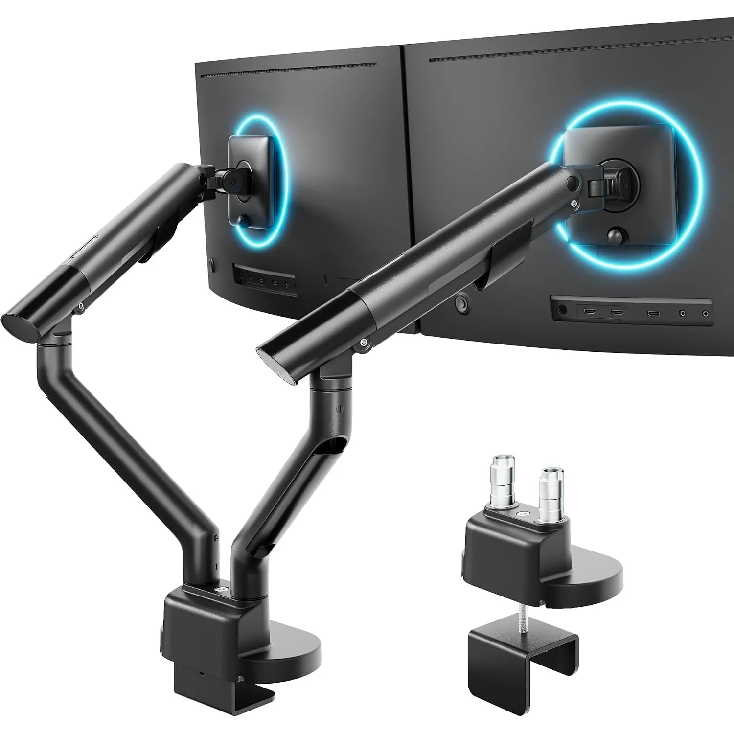 monTEK Monitor Halterung 2 Monitore für 17-40 Zoll Bildschirm, Schwarz