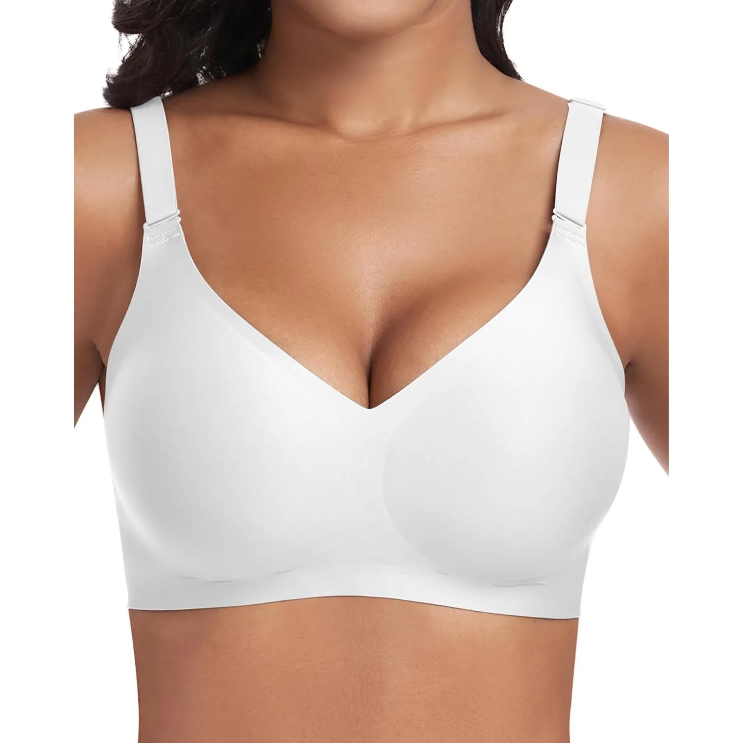 Jiuday BH ohne Bügel Push Up BH Große Brüste Starker Halt Bügelloser Bustier Damen Gepolstert Seamless Soft Bra ohne Bu…
