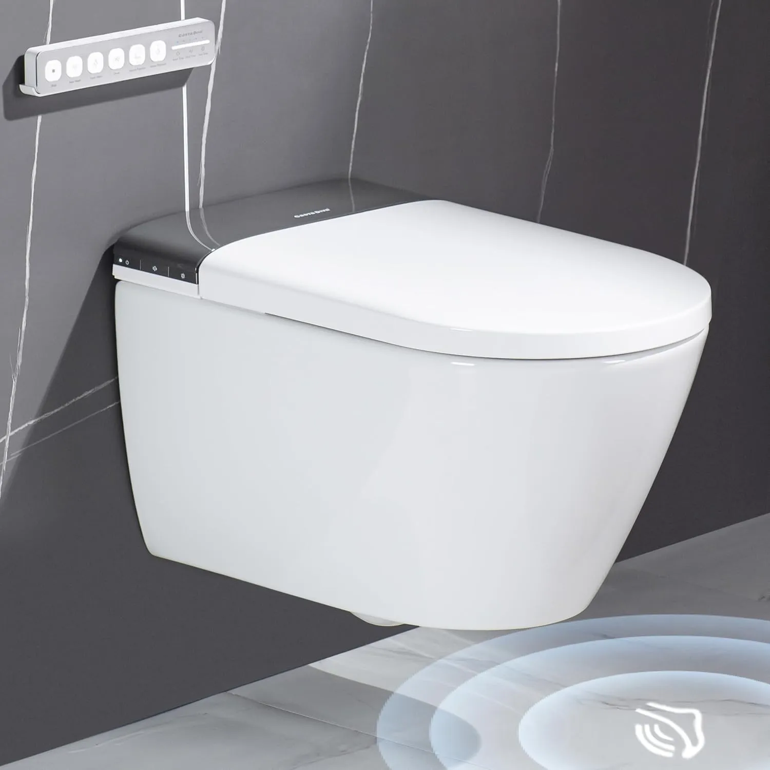 Casta Diva Dusch WC Komplettanlage mit UV-Sterilisation, Hänge WC mit Bidet Funktion, Sitzheizung, Entkalkungs und Geru…