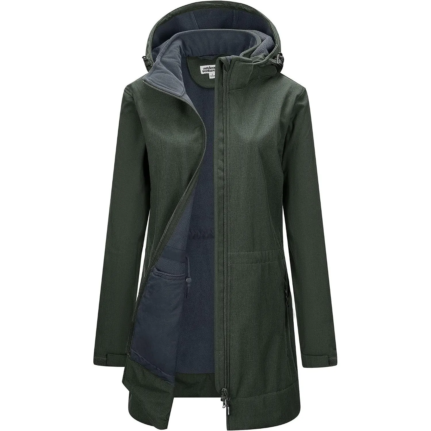 Outdoor Ventures Damen Softshelljacke Wasserdichte Lange Softshellmantel