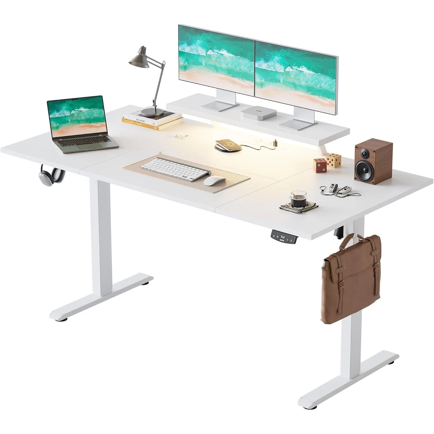 Agilestic Höhenverstellbarer Schreibtisch mit flexiblem Monitorständer