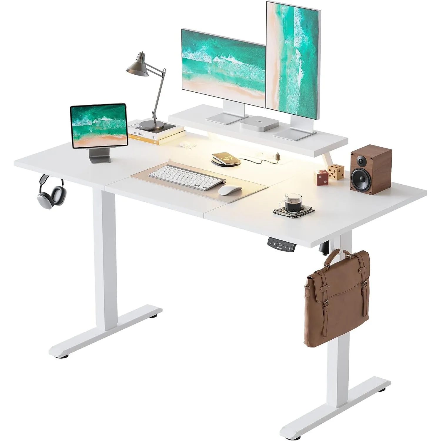 Agilestic Höhenverstellbarer Schreibtisch mit flexiblem Monitorständer