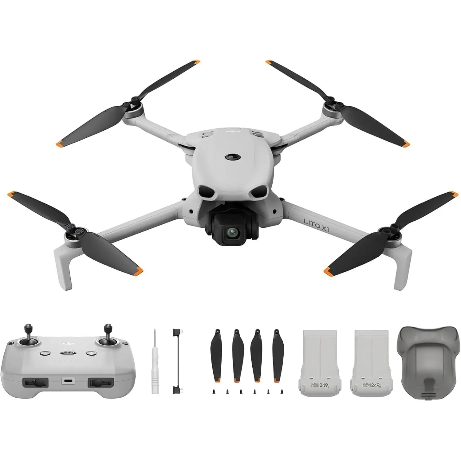DJI Lito X1 Combo mit 2 Akkus Bundle mit Zubehör, 4K Kameradrohne
