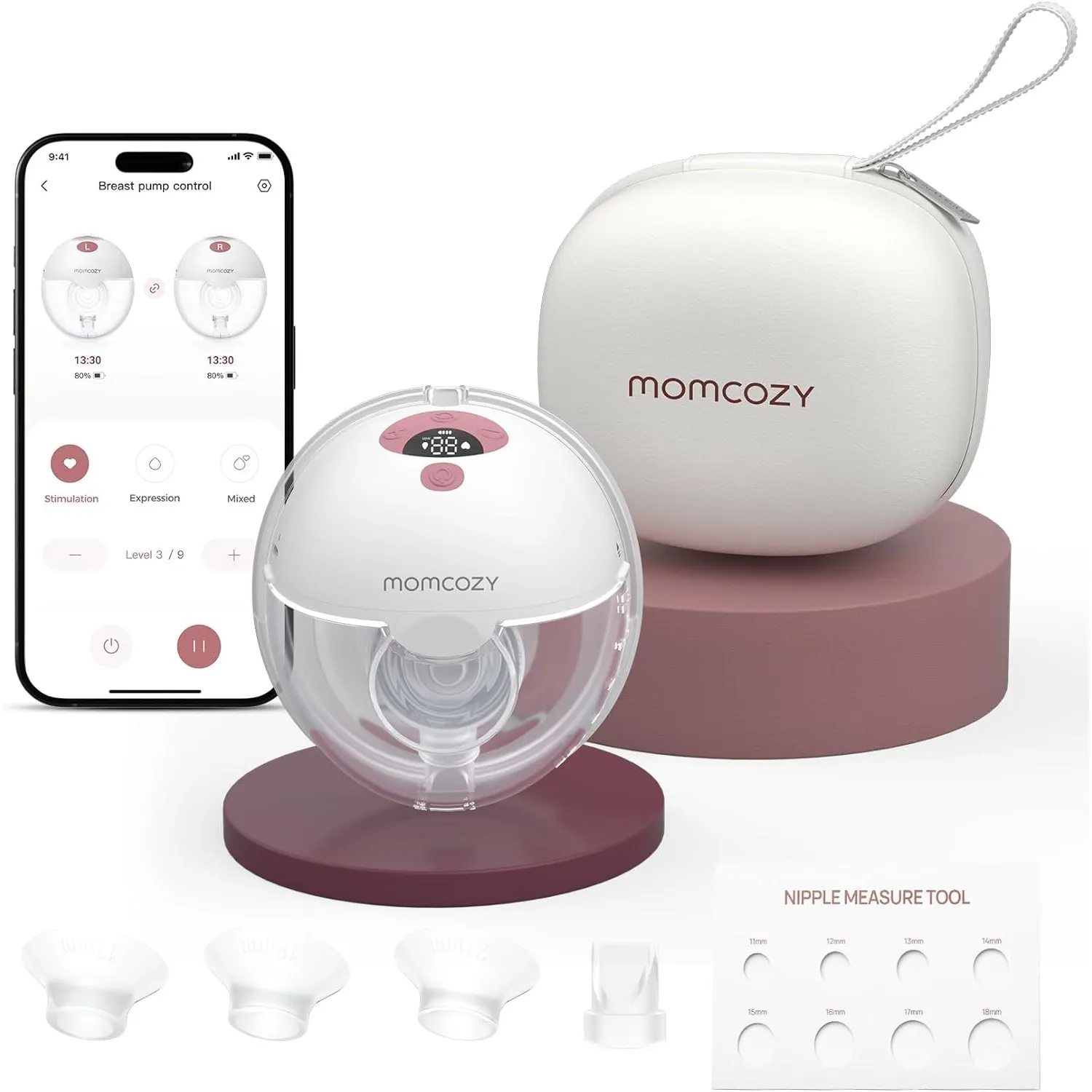 Momcozy M5 Smart Milchpumpe Elektrische, App-Steuerung Milchpumpen handsfree, tragbare Doppel Brustpumpen mit Babymund …