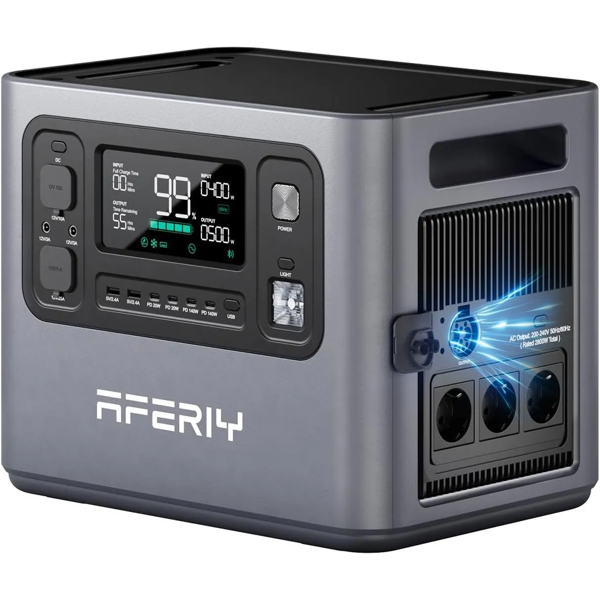 AFERIY 2800W2048Wh Tragbare Powerstation, Erweiterbar auf 10240Wh, Camping
