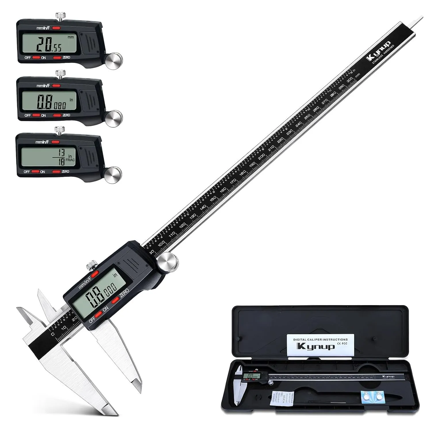 Kynup Digital Messschieber, 300mm/ 12-Zoll Digitale Schieblehre Edelstahl Messwerkzeug, Elektronischer Messschieber, Zo…