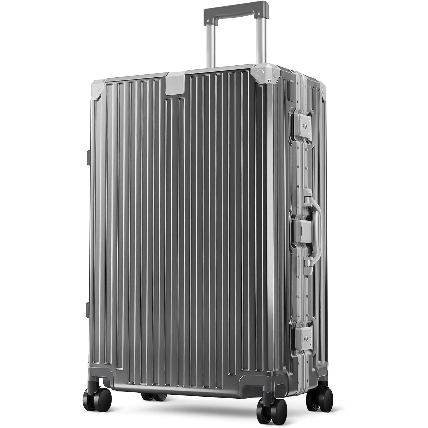 ALPHA CAMP Koffer Groß mit TSA Schloss Koffer XL Suitcase Leichte Grau 98L
