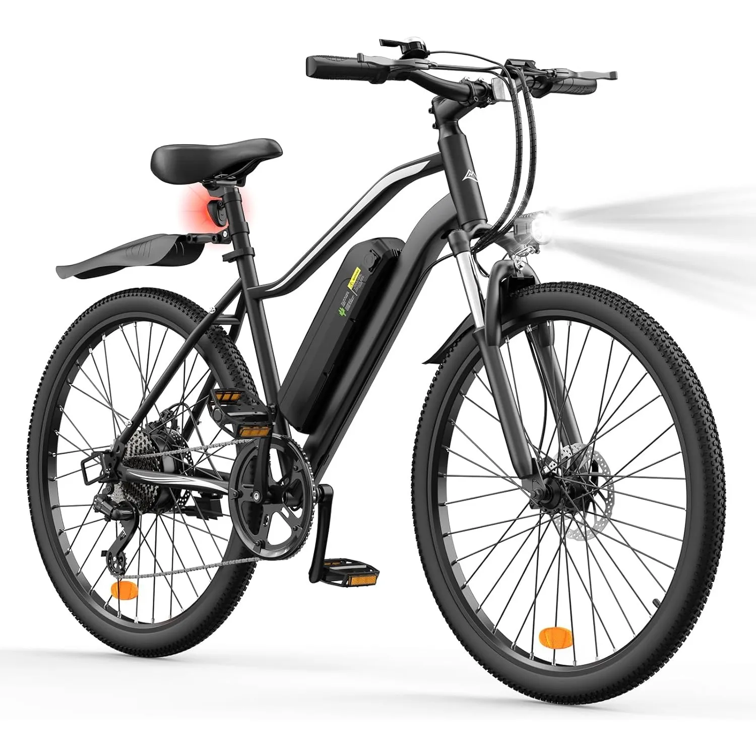Finbike E Bike 26 Zoll, Elektrofahrrad 36V 10.4/15Ah Tauschbar Akku, 60-70KM Schnelllade EBike mit 7Gänge & Doppelschei…