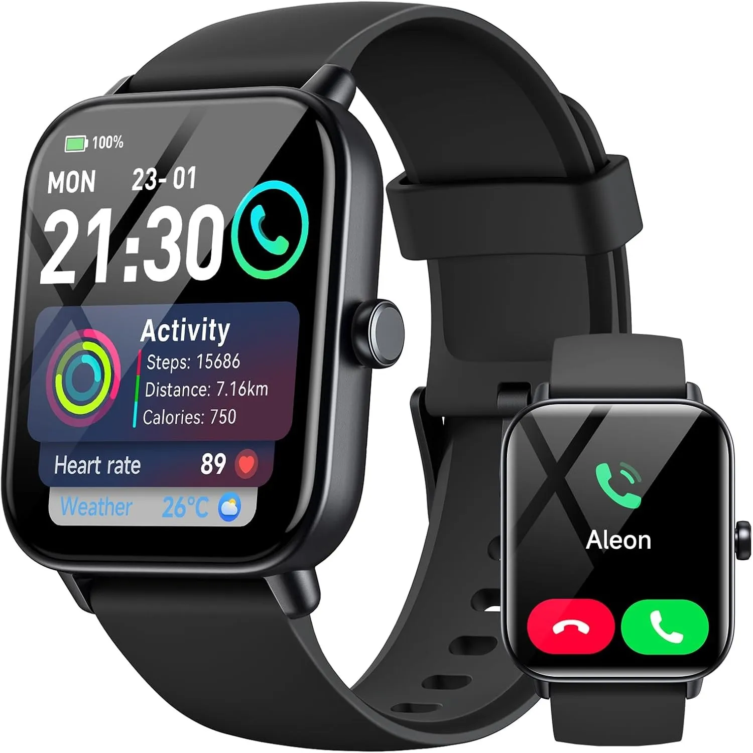 Smartwatch Herren Damen mit Telefonfunktion,1.8" Smart Watch Fitnessuhr mit Whatsapp und Alexa,Herzfrequenz Schlafmonit…