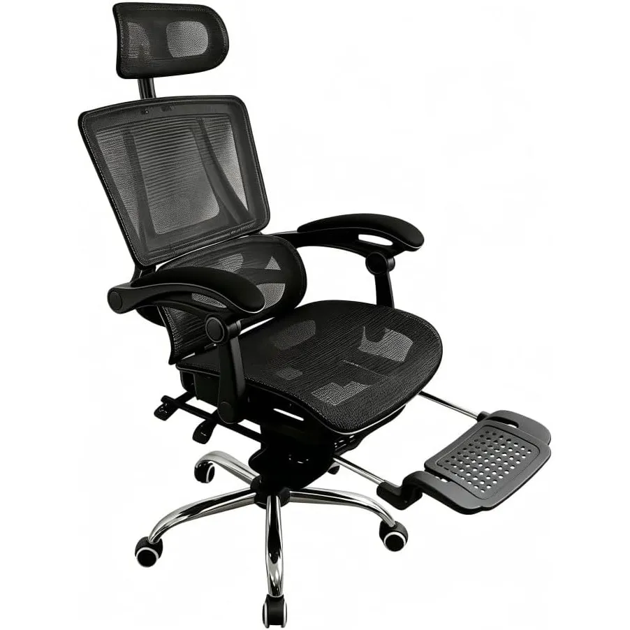 Ergonomischer Bürostuhl, Lendenwirbelstütze, höhenverstellbarer Chefsessel, Drehstuhl, Netzstuhl