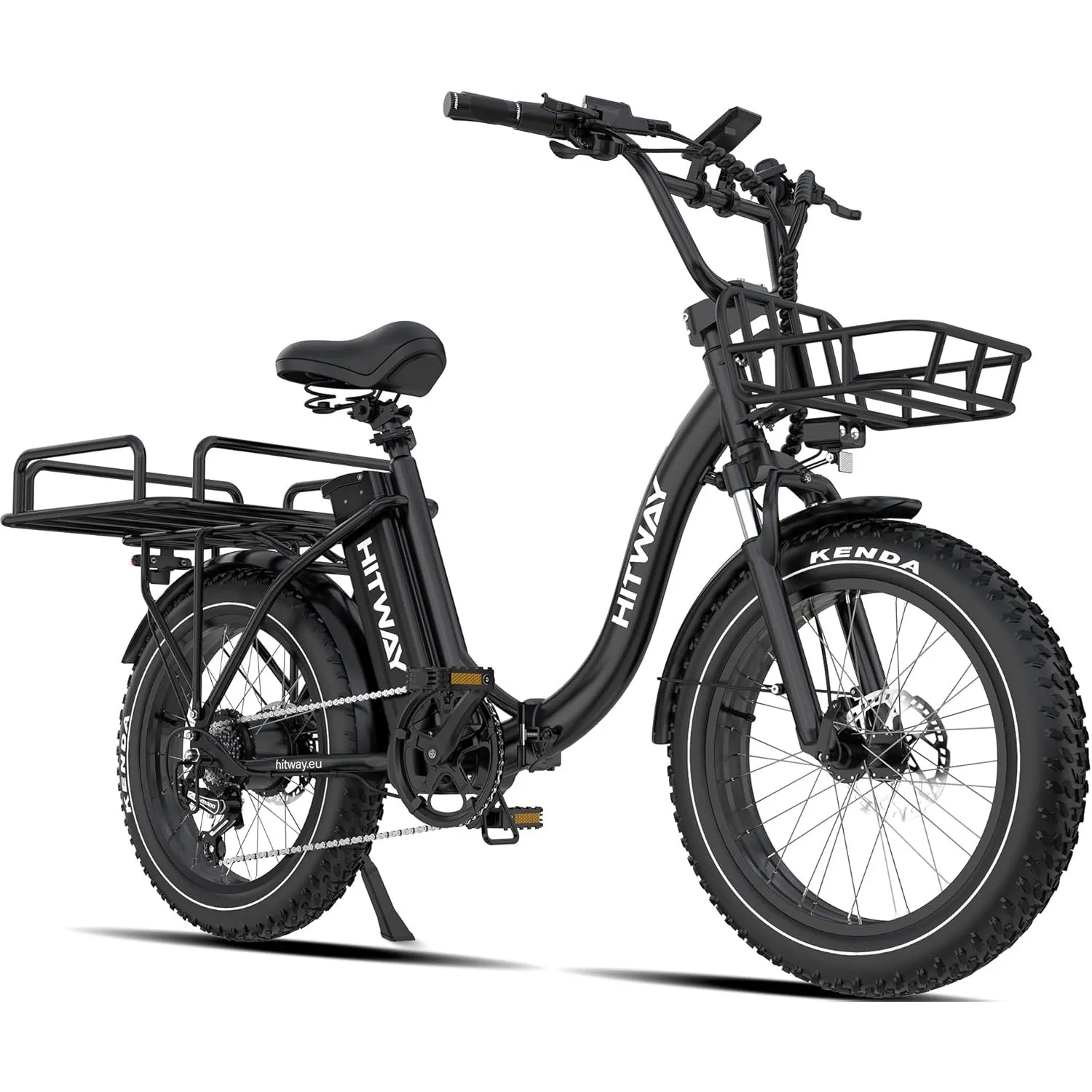 HITWAY BK6S Plus E-Bike mit 48V 27Ah Akku und 110-150km Reichweite, 20 Zoll Fat Tire City-Elektrofahrrad mit Doppeltem …