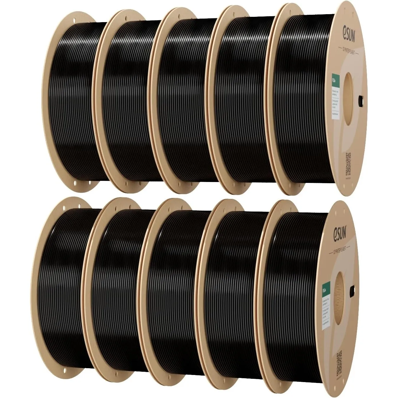 eSUN 10KG PLA+ Filament 1.75 mm, Schwarz
