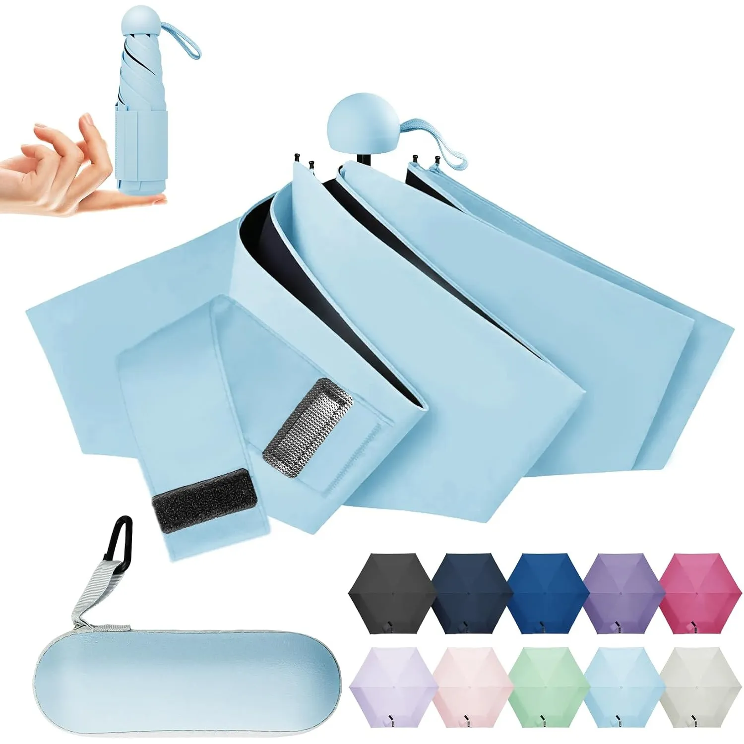 LILAC Mini Regenschirm Leicht & Kompakt, UPF 100+ UV-Schutz Taschenschirm