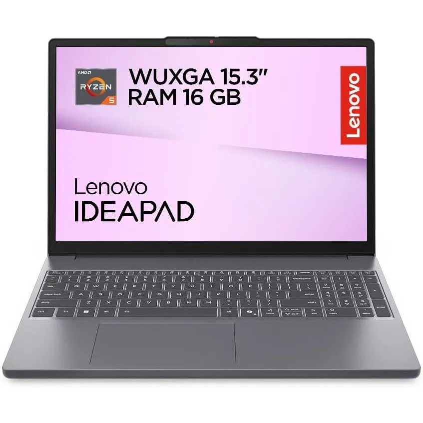 Lenovo IdeaPad Slim 3 Laptop | 15.3" WUXGA Display | AMD Ryzen 5 150 | 512GB SSD | 16GB RAM | AMD Radeon Grafik | QWERT…
