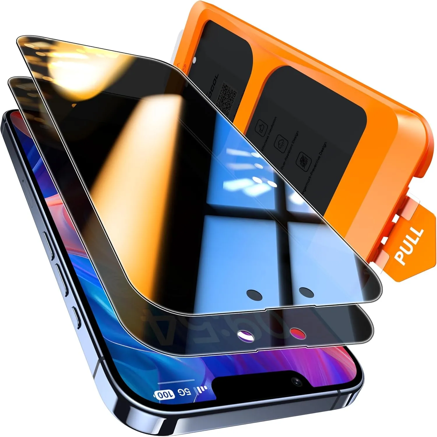 TOCOL für iPhone 13 Pro für Panzerglas Sichtschutz, Einfache Montage | Full Screen, 25° Anti-Spy, 9H Militärschutz Stoß…