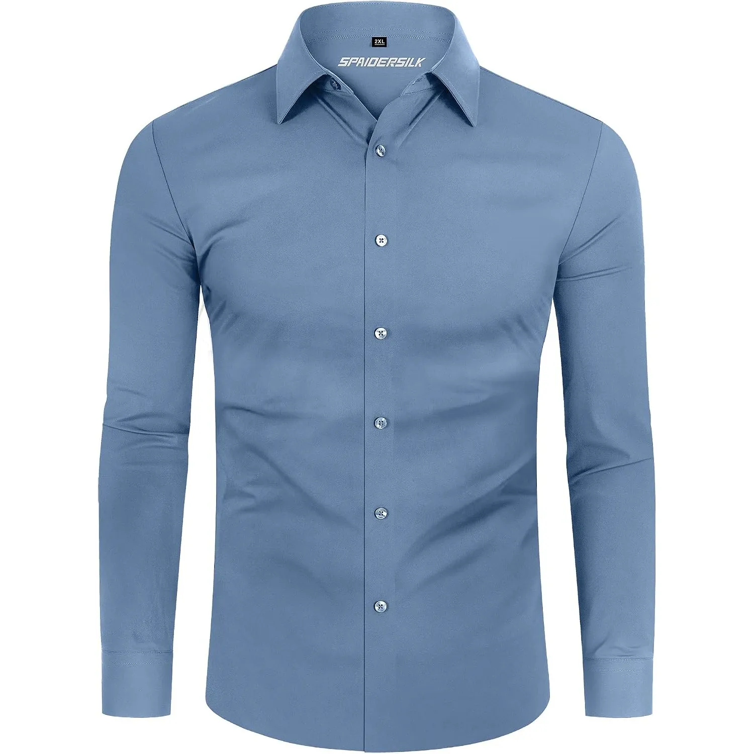 Herren Hemd Langarm Stretch Slim Fit Bügelfrei Business Hemden Anzug Hemd