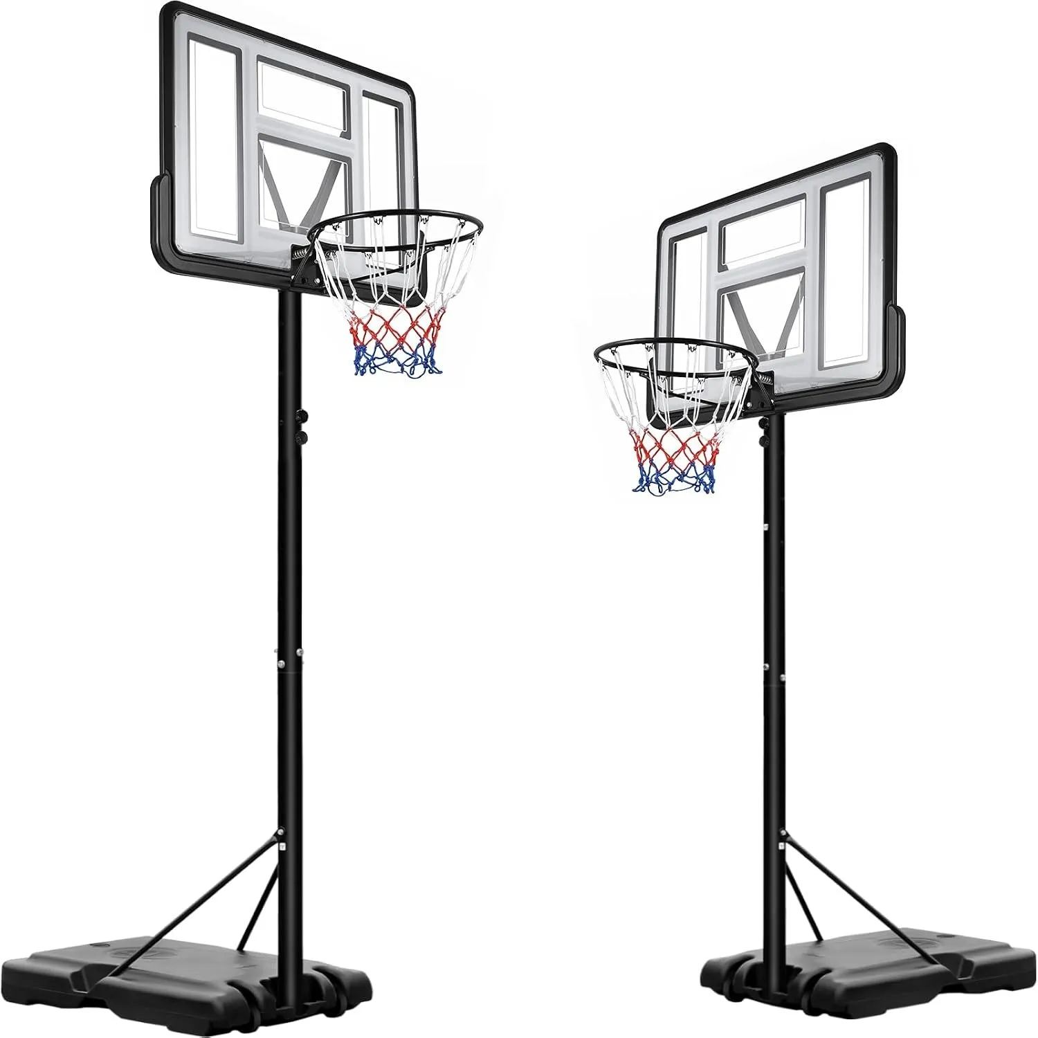 Basketballkorb Outdoor, Verstellbare Korbhöhe von 230 bis 305 cm, Basketballständer mit 110x70cm Rückwand, für Hinterhö…
