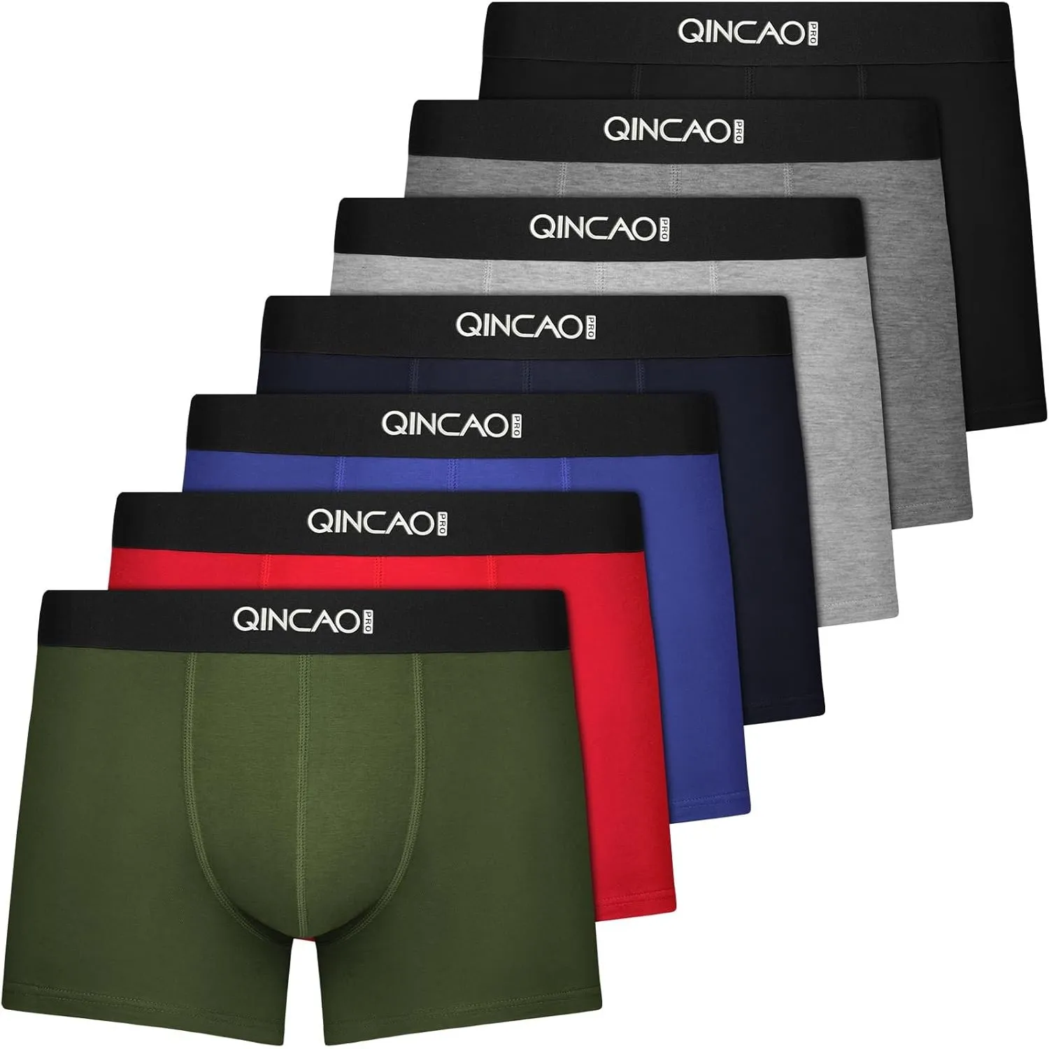QINCAO Boxershorts Herren 7er Pack aus Baumwolle | Upgrade Unterhosen Männer Geschenkbox-Set | Extra weich, atmungsakti…