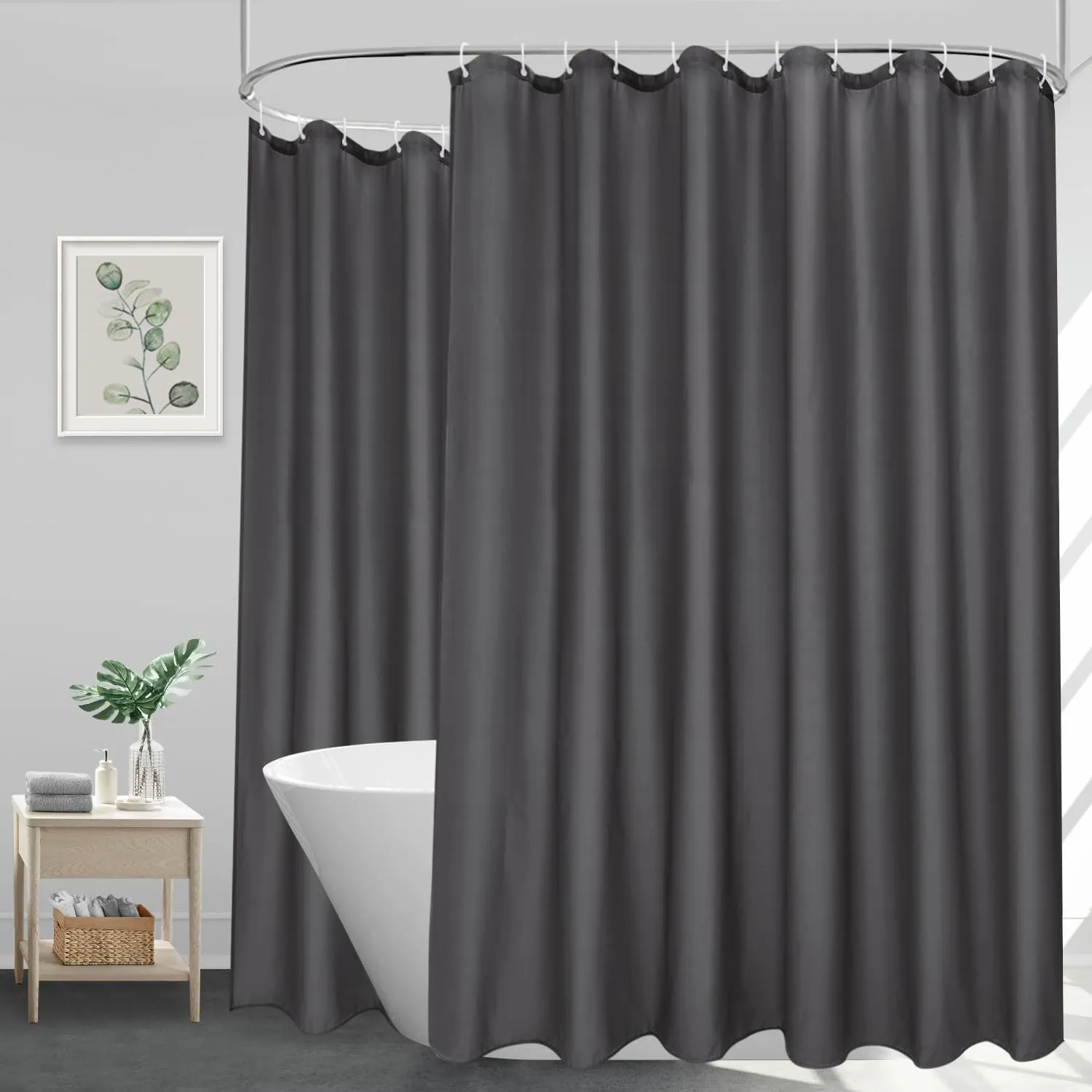 EurCross Extra Breiter Duschvorhang 300x180 Wasserdicht Textil Stoff Duschvorhänge für das Badezimmer, Extra Groß Dunke…