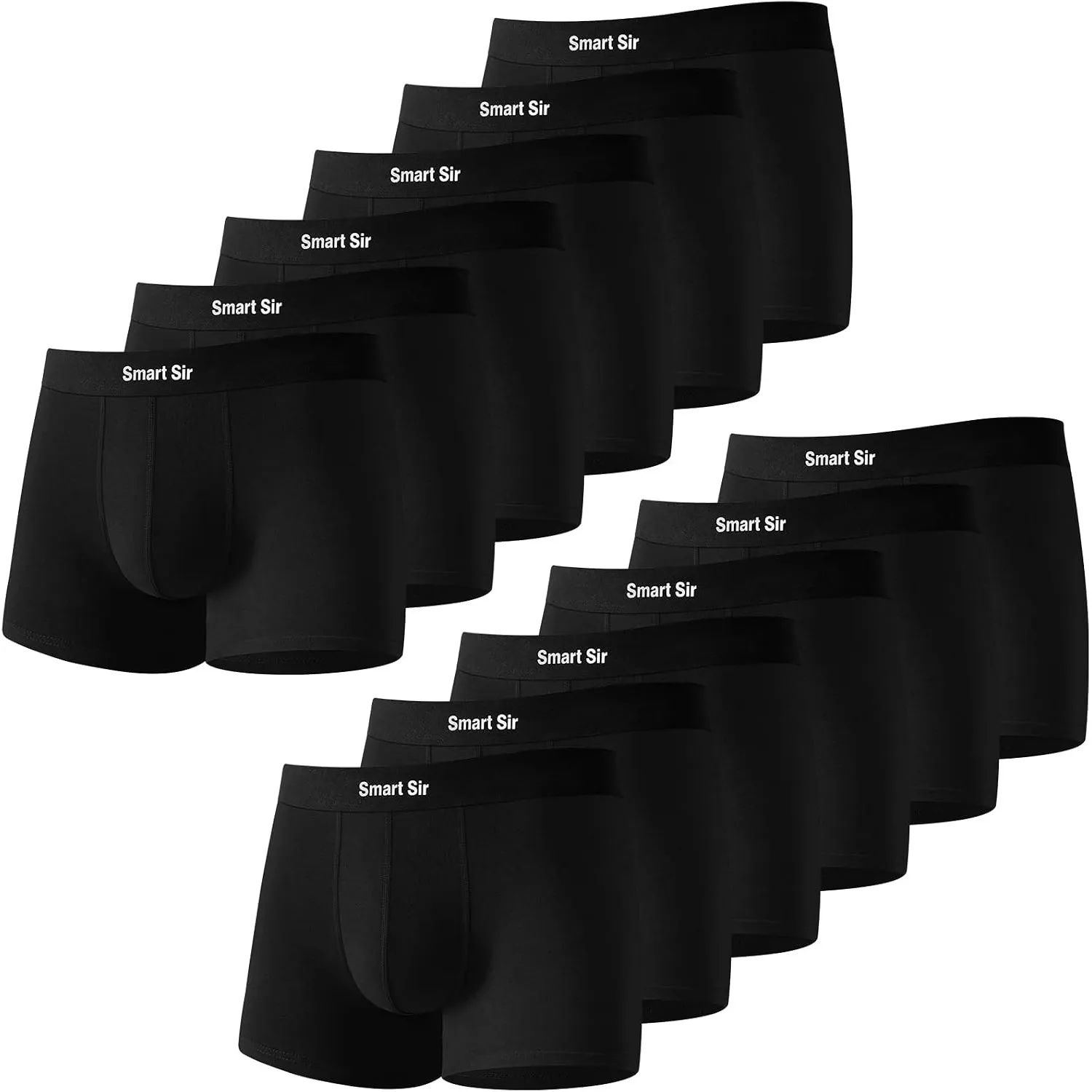 Smart Sir Boxershorts Herren 12er Pack, Gekämmte Baumwolle, Atmungsaktiv