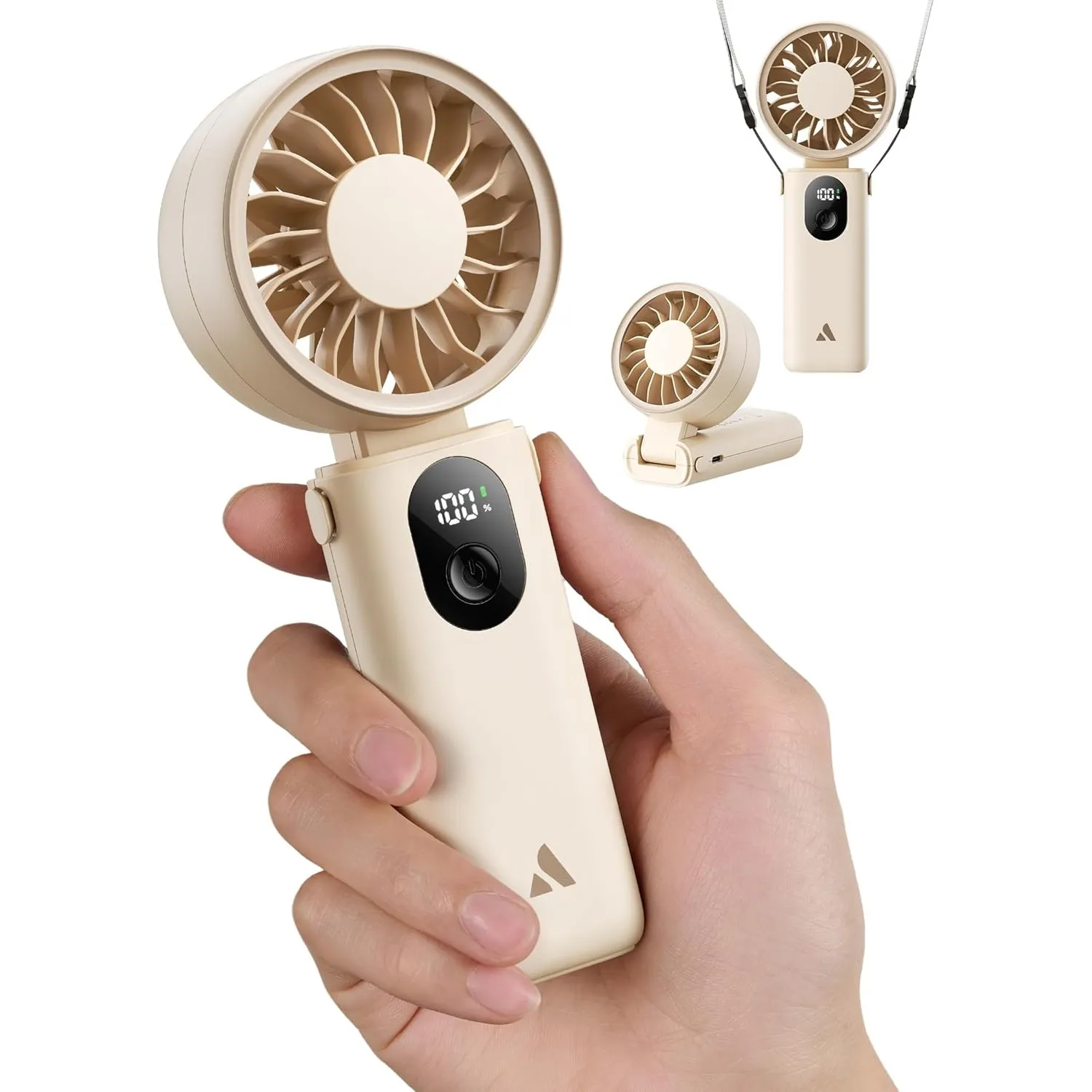 Aecooly 3-in-1 Handventilator | Max. 20 Stunden Laufzeit | 5 Windstufen mit LED-Anzeige | USB-wiederaufladbarer Mini Ve…