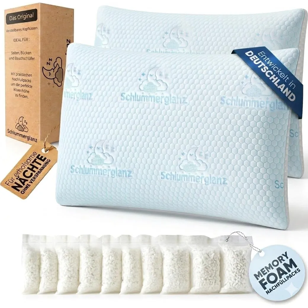 Memory Foam Nackenkissen - Kopfkissen 40x80 ergonomisch höhenverstellbar