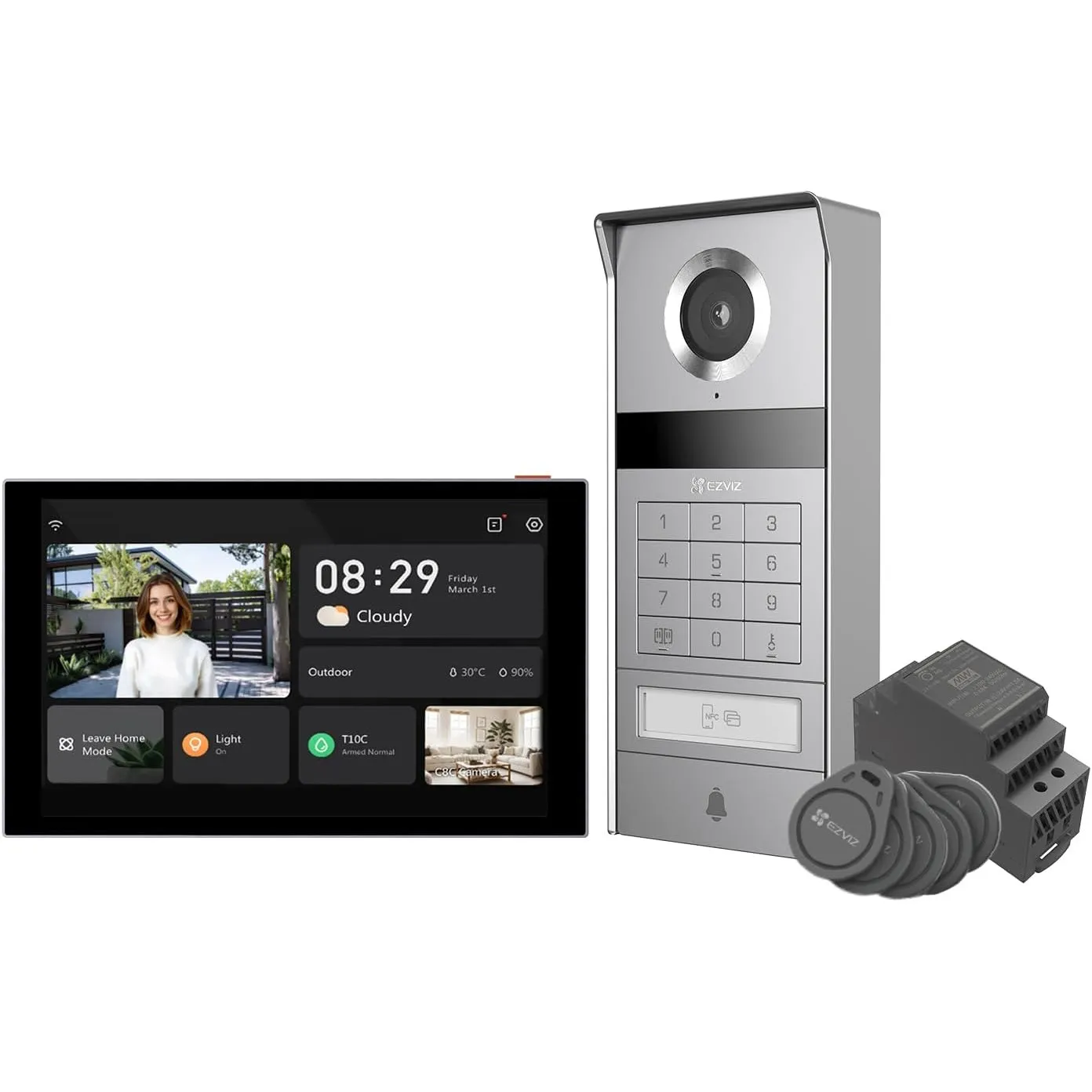 EZVIZ TP9 Pro 4K Türsprechanlage mit 8" Touchscreen und Türöffner
