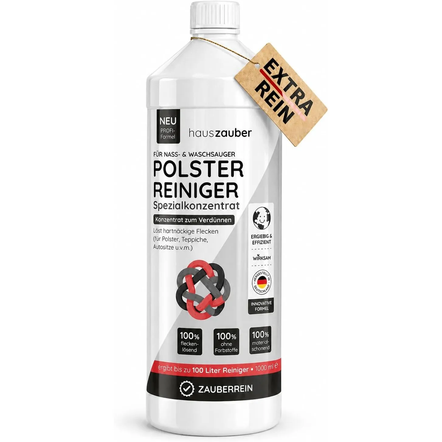 hauszauber - NEU Waschsauger Polsterreiniger [EXTRA REIN] - 1000 ml Konzentrat - Ideal für Waschsauger, Nasssauger - Te…